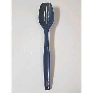 Vintage Foley Dark Blue Nylon Plastic Slotted Spoon 11"